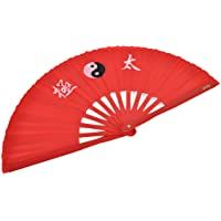 Abánico Tai Chi (Tai Ji Shan) bambú - Diestro- Rojo imprimido